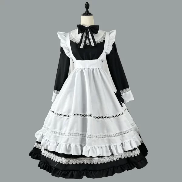 old castle maid cosplay costume housekeeper steward butler long maid dress cafe attendant suit for waitress maid party s 5xl