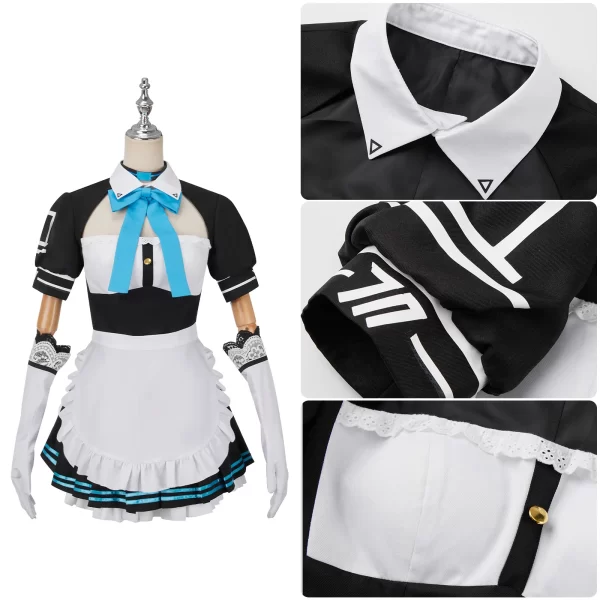 game blue archive itinose asena maid cosplay costume apron uniform suit halloween party role play outfit women dress