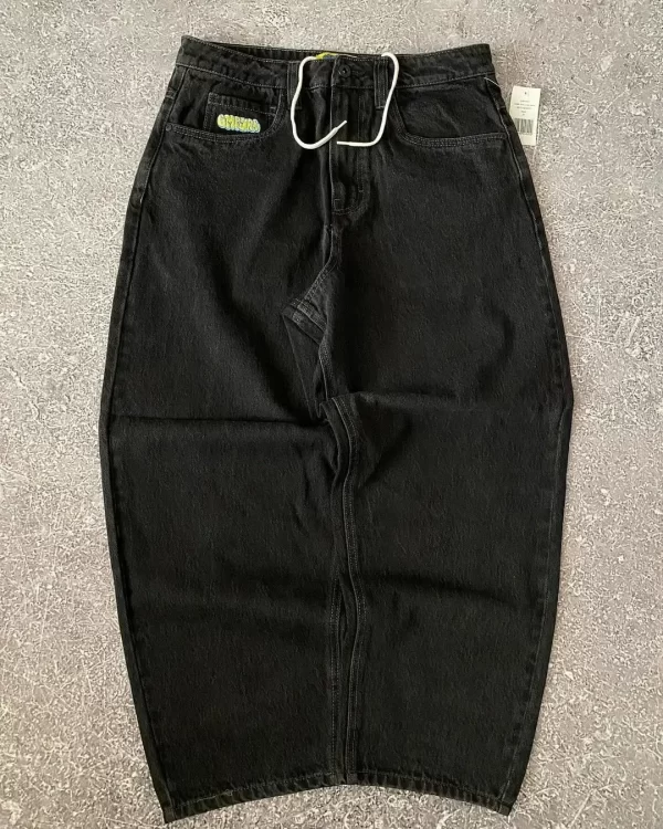 american vintage washed and distressed jeans high street casual japanese women pants y2k loose straight fit slim and versatile