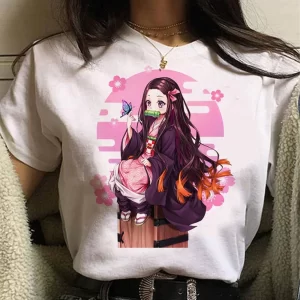 demon slayer kimetsu no yaiba t shirt women manga funny y2k t shirt girl funny clothing aesthetic clothes