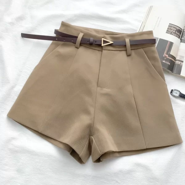 itoolin casual women's shorts a line high waist short chic office lady shorts with belted vintage female trousers spring summer