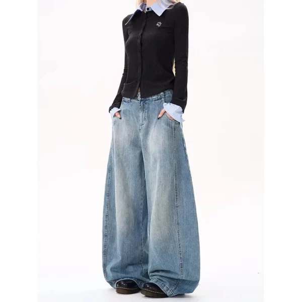 2025 new american fashion hip hop joker oversized jeans women street new spot hot mopping wide leg pants unisex loose jeans