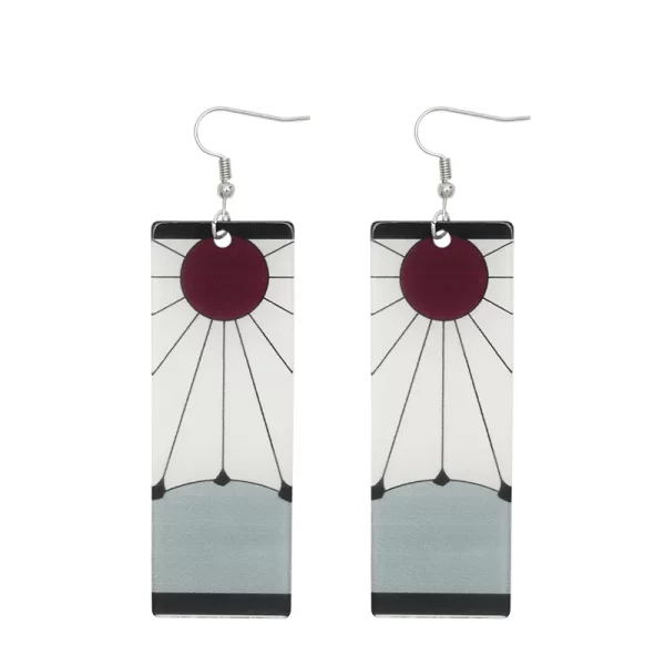 fashion acrylic tanjiro earrings demon slayer earrings anime cosplay props hanafuda drop long earrings for women girls jewelry