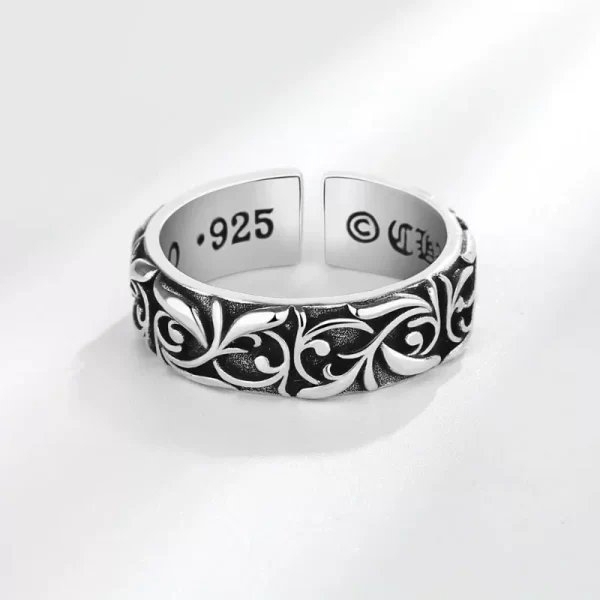 personality cross ring men and women couples fashion retro thai silver eternal vine ring