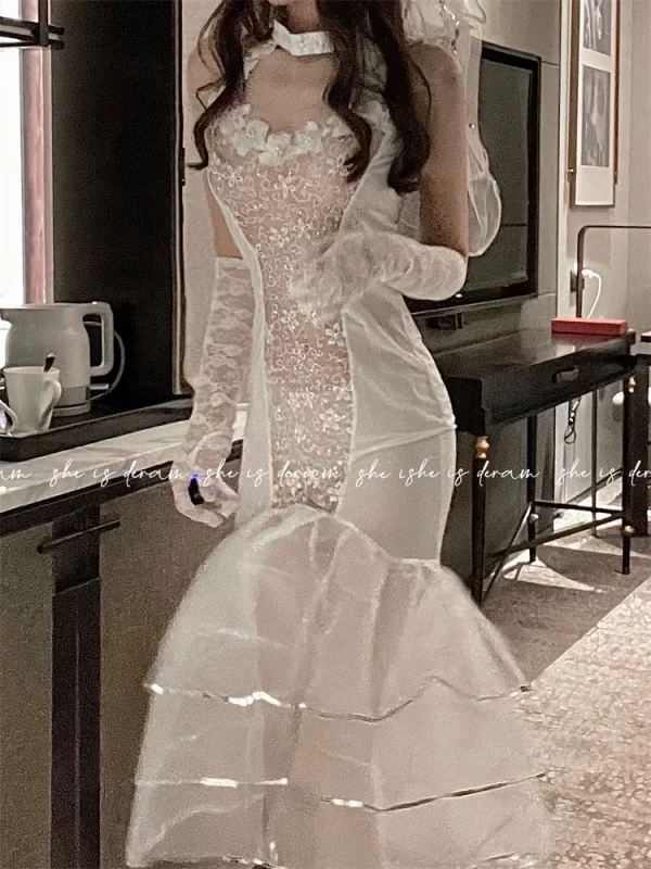 plus qunque sexy women bride cosplay uniform bridal lingerie maid lace bikini anime costume wedding dress ladies bra panty white