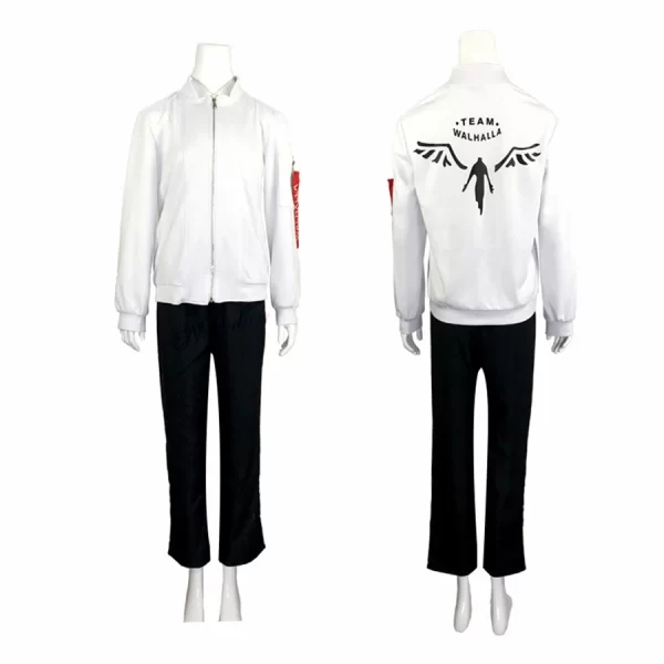 kazutora hanemiya cosplay tokyo anime costume white coat valhalla uniform baseball jacket mikey draken halloween costume wig