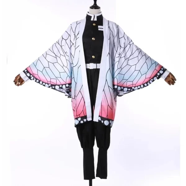 anime demon slayer kimetsu geen yaiba kochou shinobu cosplay kostuum pruik set kimono uniform halloween anime kostuums voor kid