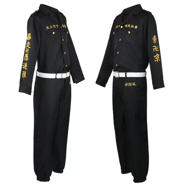 anime tokyo revengers manjiro sano cosplay costume black windbreaker pants uniform draken halloween carnaval clothes
