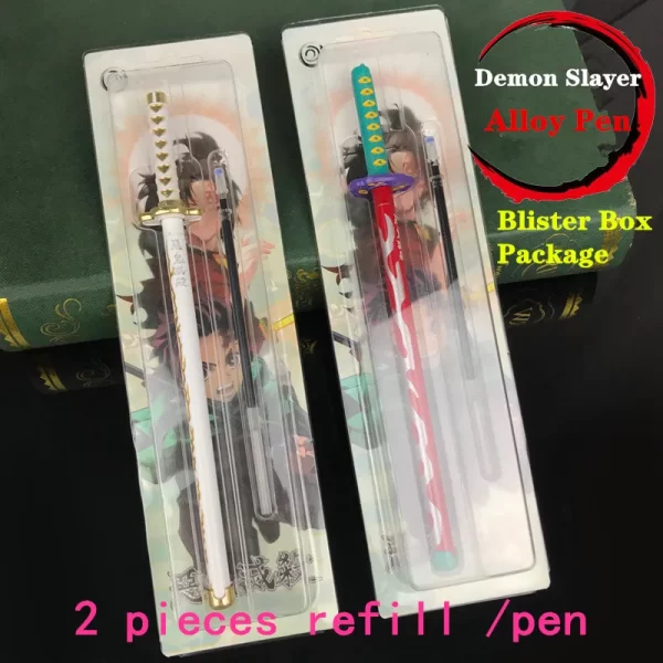 17 styles japan demon model gel pen 0.5mm black refill cosplay prop kid student gift kimetsu no yaiba weapon sword
