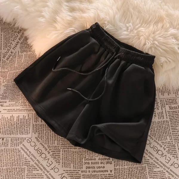 elegant korean wide leg shorts pants fashion women summer 2025 new high waist pocket short casual streetwear sweatpant clothes