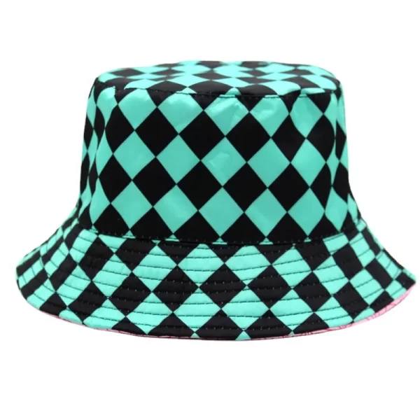 outdoor demon slayer fisherman cap anime cosplay kamado tanjirou nezuko no yaiba printing bucket hat sunhat costume party