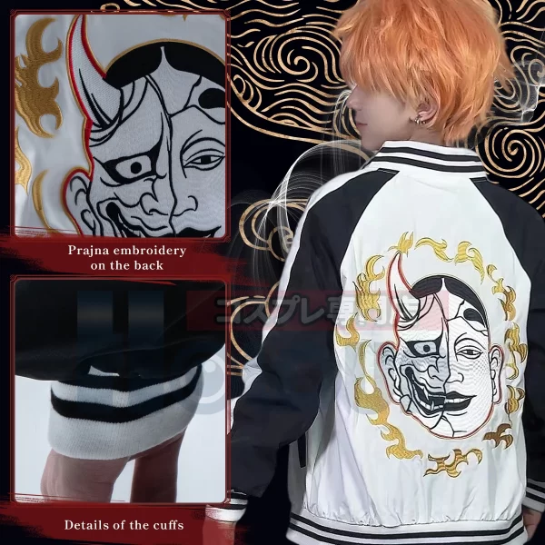 holoun tokyo anime costume souta nahoya kawata jacket smiley angry high density embroidery casual wear halloween gift