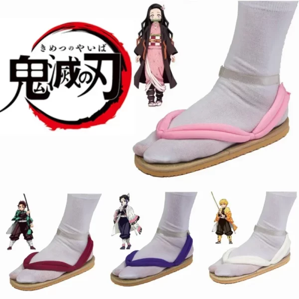 anime volwassenen kinderen cosplay slippers schoenen demon slayer tanjirou kamado nezuko zenitsu geta verstopt no yaiba sandalen