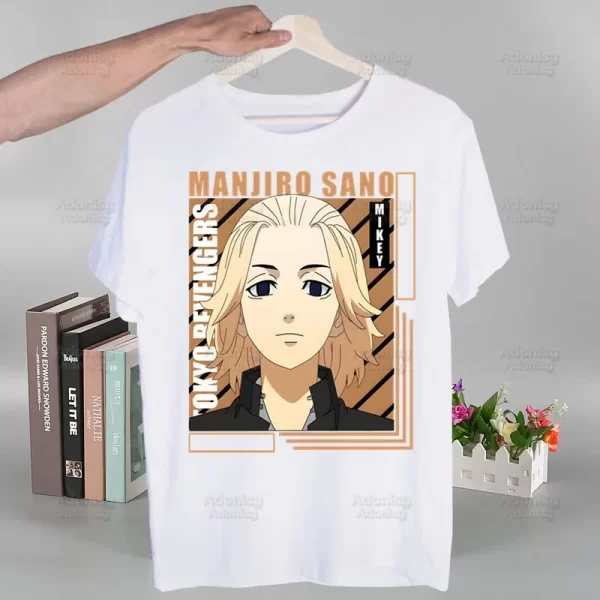 tokyo revengers sano manjiro men hip hop t shirt harajuku hinata japanese anime tshirts short sleeve casual t shirt tops tees