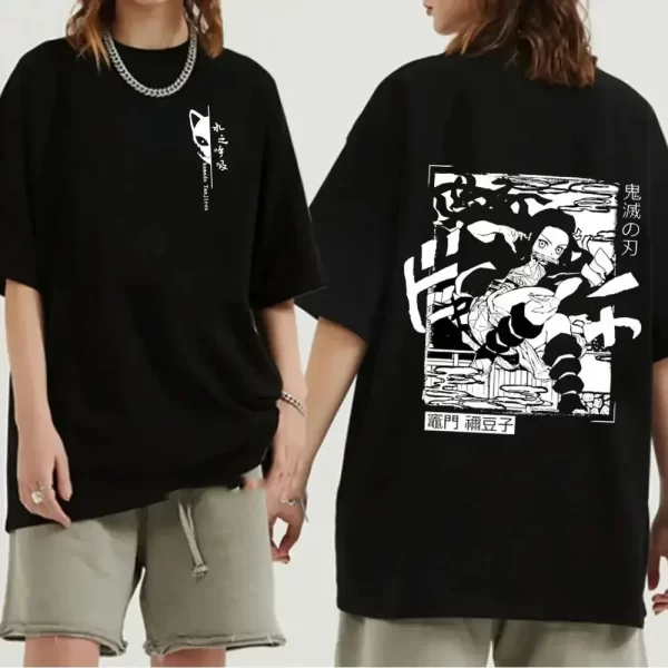 japanese anime demon slayer graphic print men t shirt fashion o neck short sleeve plus size womens t shirt men tees tops 70912
