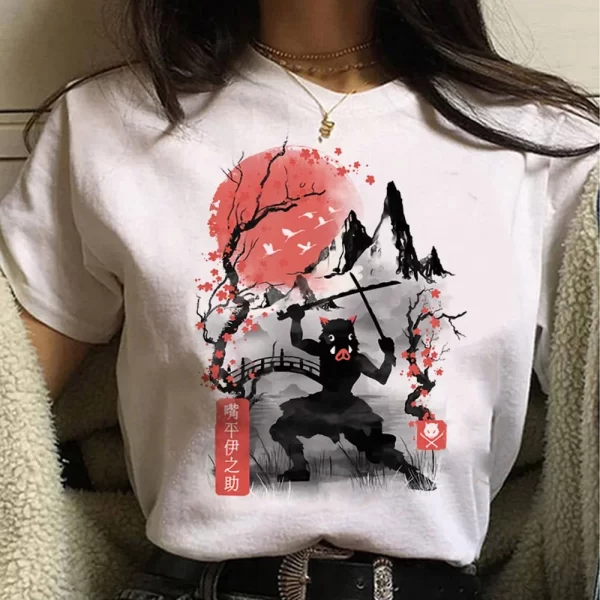 demon slayer kimetsu no yaiba t shirt women manga funny y2k t shirt girl funny clothing aesthetic clothes