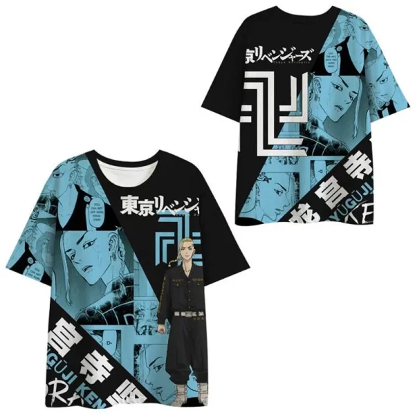 2024 summer tokyo avengers t shirt anime 3d printing men's fashion oversized large size loose comfortable breathable fashion top