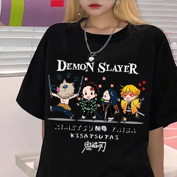 japanese anime demon slayer t shirt unisex kawaii kimetsu no yaiba graphic tees tanjirou kamado unisex tops funny tshirt unisex