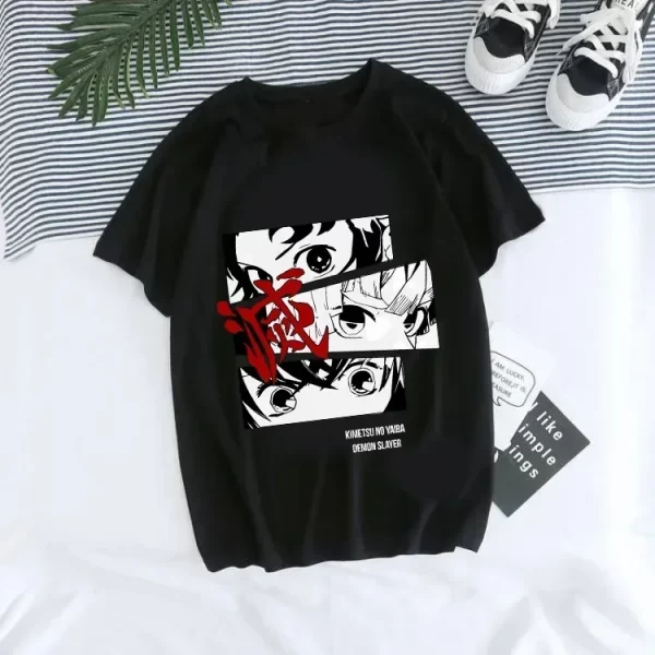 japanese anime demon slayer t shirt for women kimetsu no yaiba nezuko t shirt female tanjirou kamado graphic y2k clothes tops