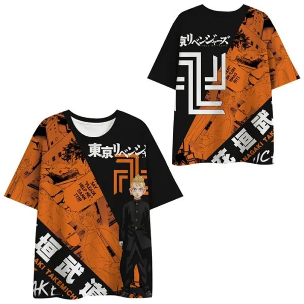 2024 summer tokyo avengers t shirt anime 3d printing men's fashion oversized large size loose comfortable breathable fashion top