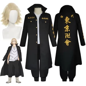 anime tokyo revengers sano manjiro cosplay costume tokyo manji gang mikey cosplay jacket cloak uniform suit wig halloween outfit