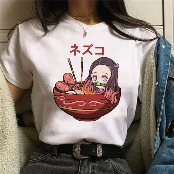 demon slayer t shirt women tshirt female tanjirou kamado graphic tee shirt japanese anime manga t shirt streetwear tops tees