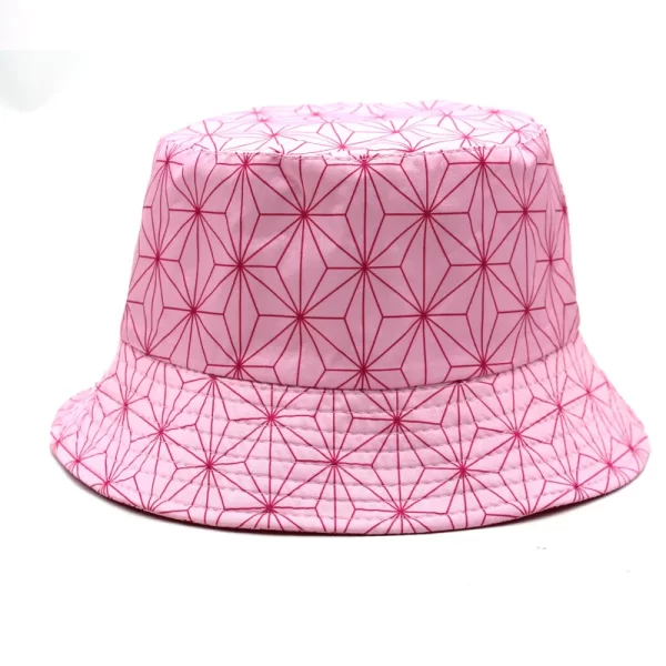 outdoor demon slayer fisherman cap anime cosplay kamado tanjirou nezuko no yaiba printing bucket hat sunhat costume party
