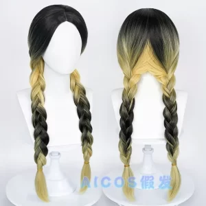 anime tokyo revengers haitani ran cosplay wig tenjiku rokuhara tandai 2 braids synthetic hair costumes