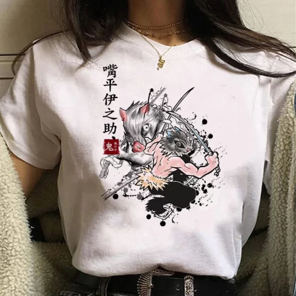 demon slayer kimetsu no yaiba t shirt women manga funny y2k t shirt girl funny clothing aesthetic clothes