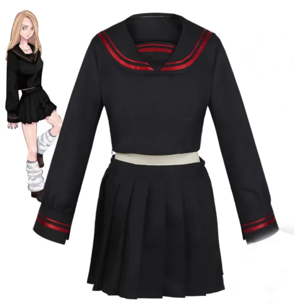 anime yuzuha shiba tokyo revengers cosplay costume dress sailor suit top skirt set girl women party role play casual wear 2025