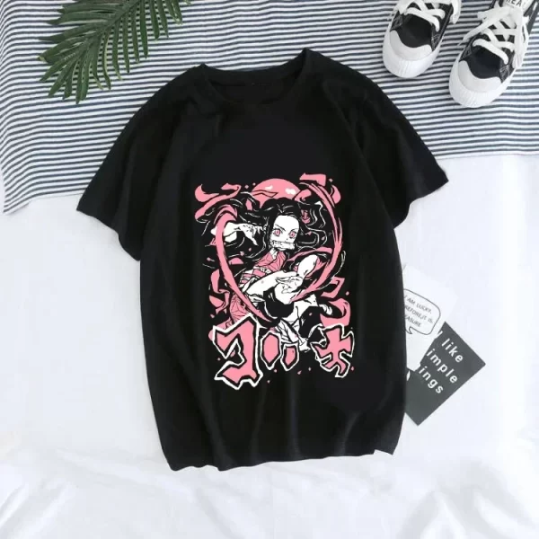 anime demon slayer t shirt for women summer tops tshirts o neck women clothing streetwear short sleeve t shirt female clothes