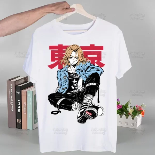 tokyo revengers sano manjiro men hip hop t shirt harajuku hinata japanese anime tshirts short sleeve casual t shirt tops tees