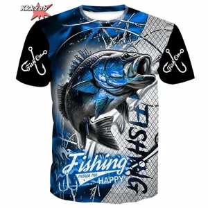 men's clothing 3d fishing pattern printed short sleeve oversized t shirt fishing fishing outdoor clothing short sleeve top