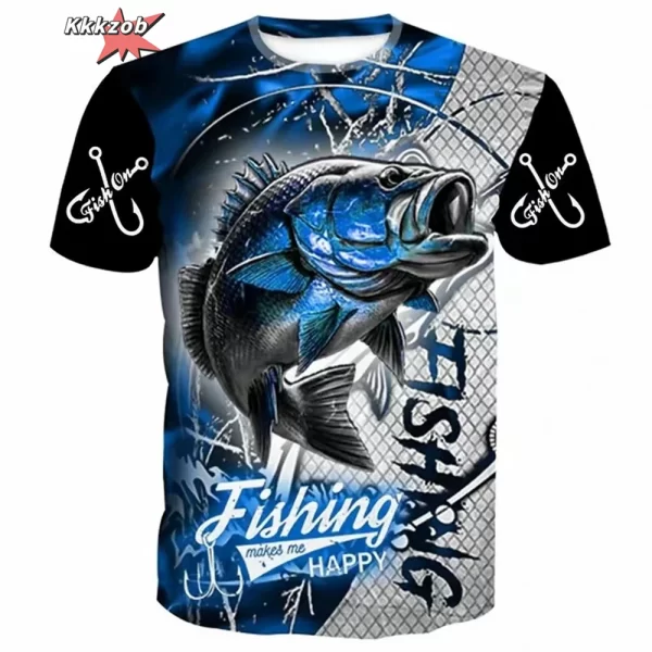 men's clothing 3d fishing pattern printed short sleeve oversized t shirt fishing fishing outdoor clothing short sleeve top
