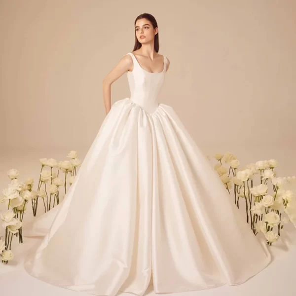 customized strapless sleeveless a line wedding dresses backless and zipper bridal gown vestidos de novia