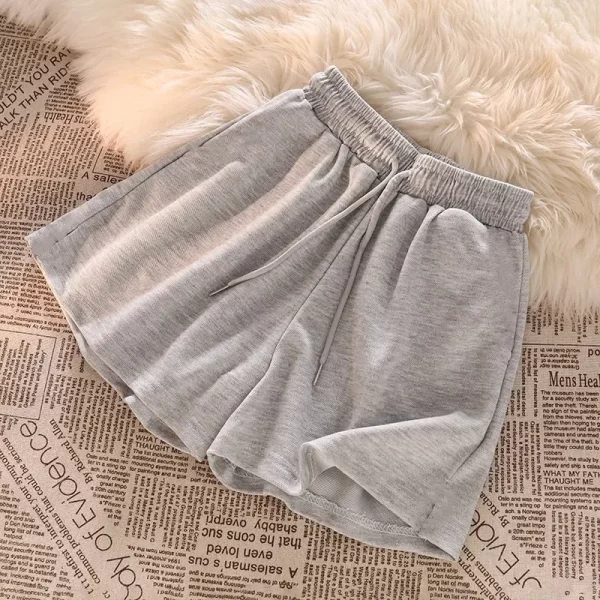 elegant korean wide leg shorts pants fashion women summer 2025 new high waist pocket short casual streetwear sweatpant clothes