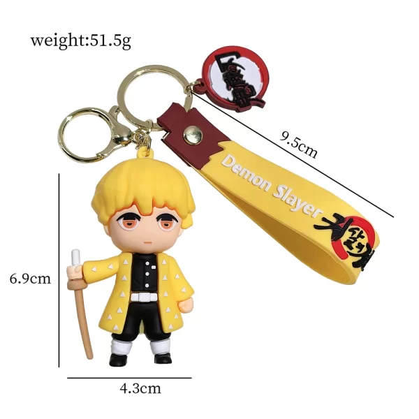hot demon slayer kimetsu yaiba blade of ghost keychain cute characters bag pendant car key chain ring fans gift anime jewelry