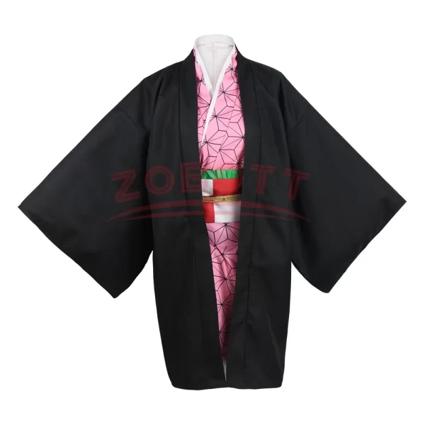 anime demon slayer nezuko cosplay costume kimono kimetsu no yaiba kamado nezuko costume wig womens girls kimono uniform clothes