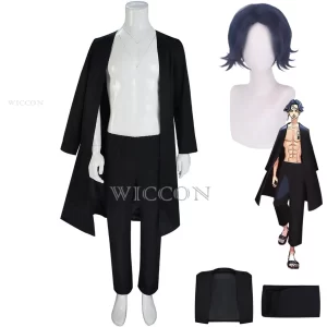 anime tokyo kakucho cosplay costume wig black long coat cloak daily uniform adult man carnival masquerade suit