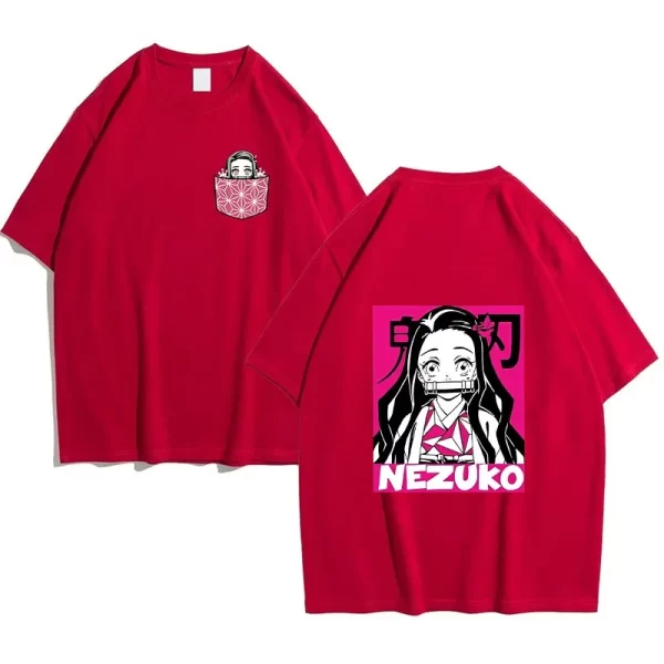 japanese anime demon slayer new women's t shirt nezuko female tanjirou kamado graphic tee shirt manga y2k 7 color short sleeve