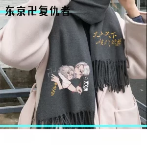 new tokyo avengers anime two dimensional peripheral simple, fashionable and creative versatile warm scarf for men and women
