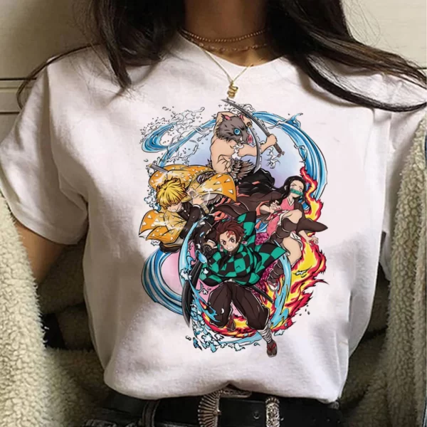 demon slayer kimetsu no yaiba t shirt women manga funny y2k t shirt girl funny clothing