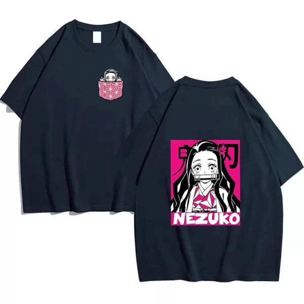 japanese anime demon slayer new women's t shirt nezuko female tanjirou kamado graphic tee shirt manga y2k 7 color short sleeve