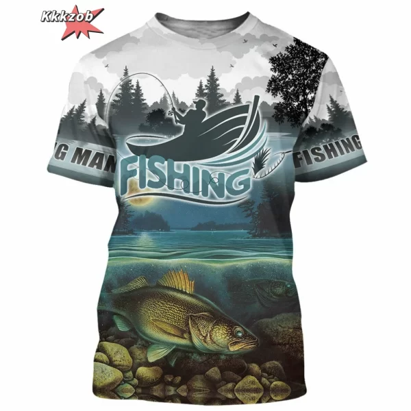men's clothing 3d fishing pattern printed short sleeve oversized t shirt fishing fishing outdoor clothing short sleeve top
