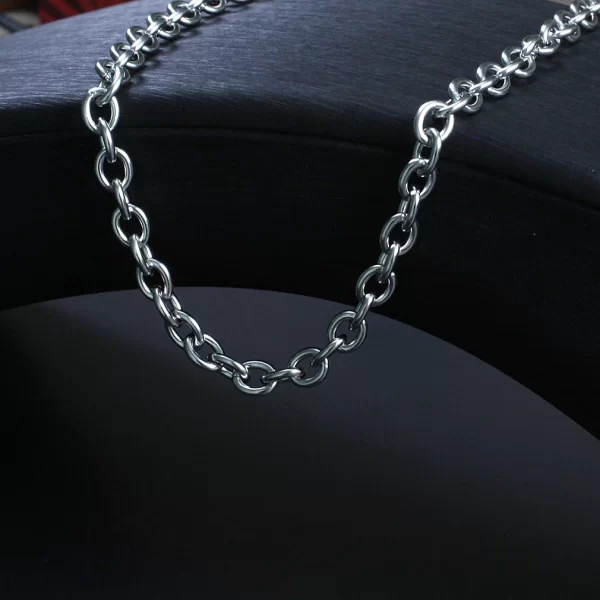 jhjt cross o chain necklace for men women hip hop stainless steel necklace unisex accessoires 2.5mm 3mm 4mm 6mm 8mm wholesale