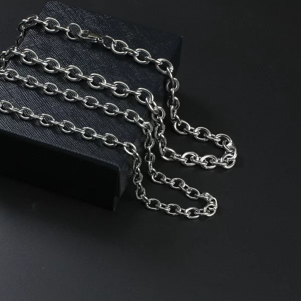 jhjt cross o chain necklace for men women hip hop stainless steel necklace unisex accessoires 2.5mm 3mm 4mm 6mm 8mm wholesale