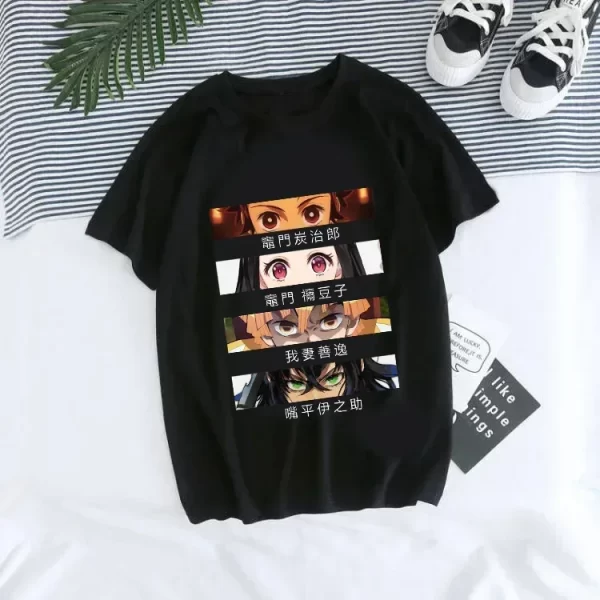 japanese anime demon slayer t shirt for women kimetsu no yaiba nezuko t shirt female tanjirou kamado graphic y2k clothes tops