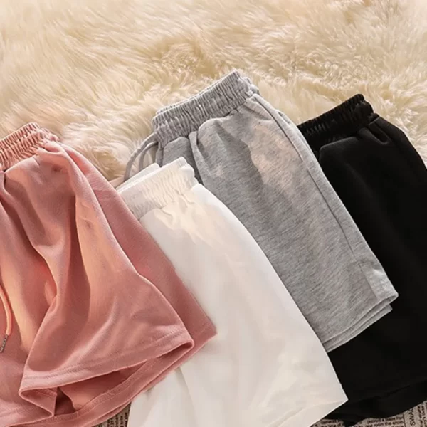 elegant korean wide leg shorts pants fashion women summer 2025 new high waist pocket short casual streetwear sweatpant clothes