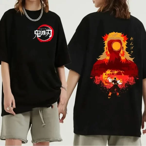 japanese anime demon slayer graphic print men t shirt fashion o neck short sleeve plus size womens t shirt men tees tops 70912