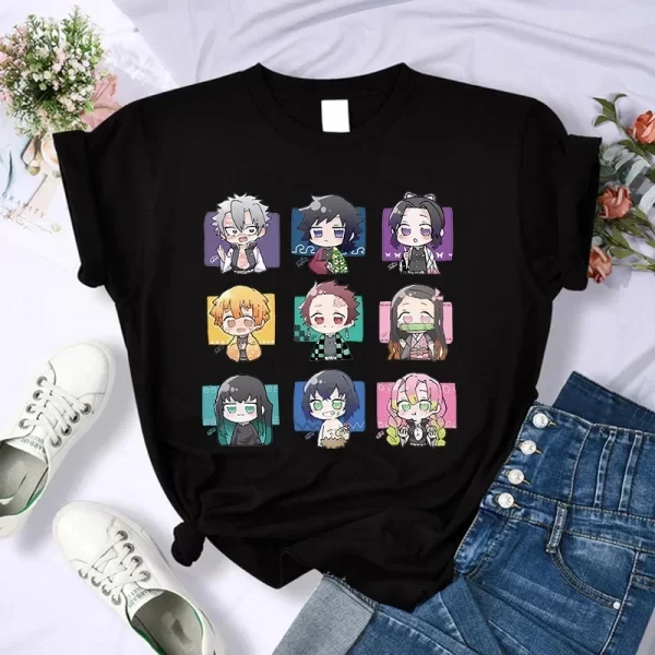 demon slayer plus size women's kimetsu no yaiba nezuko t shirt women's tanjirou kamado graphic t shirt japanese anime t shirt